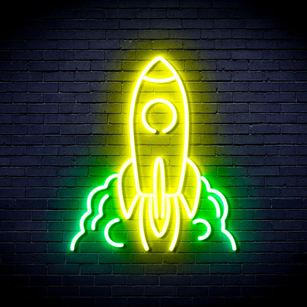 advpro-rocket-ultra-bright-led-neon-sign-fnu0423 - Green & Yellow