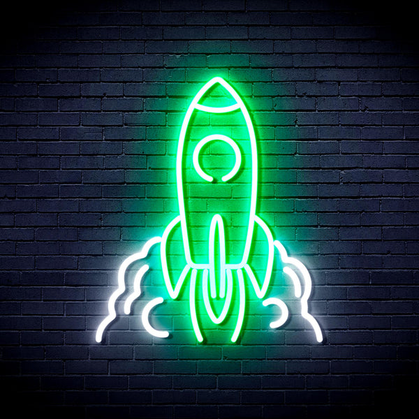 advpro-rocket-ultra-bright-led-neon-sign-fnu0423 - White & Green