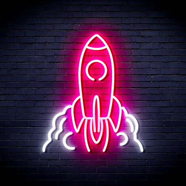 advpro-rocket-ultra-bright-led-neon-sign-fnu0423 - White & Pink