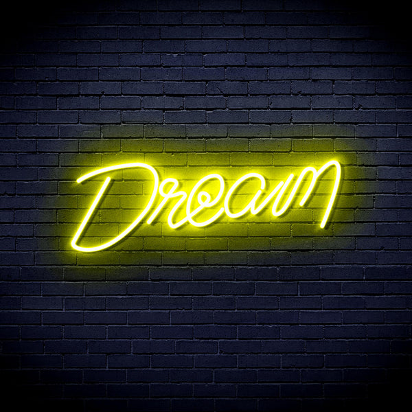advpro-the-dream-is-real-ultra-bright-led-neon-sign-fnu0425 - Yellow