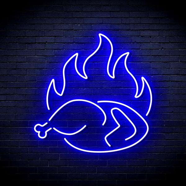 advpro-chicken-shop-restaurant-with-flame-ultra-bright-led-neon-sign-fnu0426 - Blue