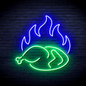 advpro-chicken-shop-restaurant-with-flame-ultra-bright-led-neon-sign-fnu0426 - Green & Blue