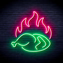 advpro-chicken-shop-restaurant-with-flame-ultra-bright-led-neon-sign-fnu0426 - Green & Pink