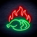 advpro-chicken-shop-restaurant-with-flame-ultra-bright-led-neon-sign-fnu0426 - Green & Red
