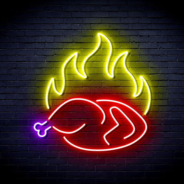 advpro-chicken-shop-restaurant-with-flame-ultra-bright-led-neon-sign-fnu0426 - Multi-Color 3