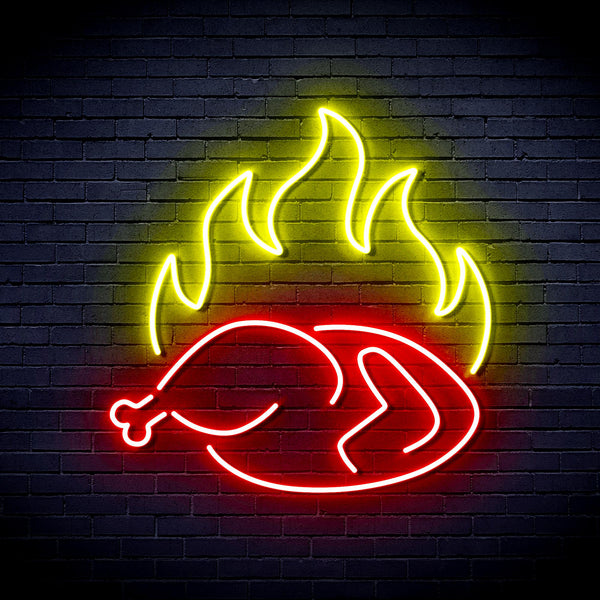 advpro-chicken-shop-restaurant-with-flame-ultra-bright-led-neon-sign-fnu0426 - Red & Yellow