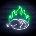 advpro-chicken-shop-restaurant-with-flame-ultra-bright-led-neon-sign-fnu0426 - White & Green