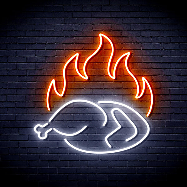 advpro-chicken-shop-restaurant-with-flame-ultra-bright-led-neon-sign-fnu0426 - White & Orange