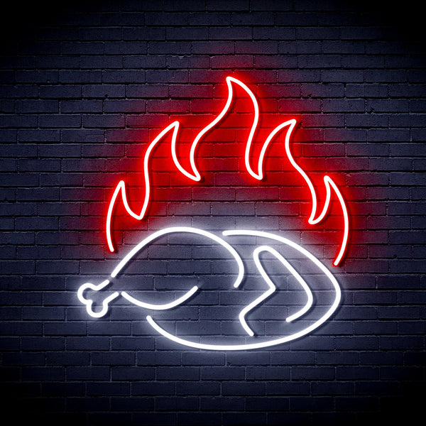 advpro-chicken-shop-restaurant-with-flame-ultra-bright-led-neon-sign-fnu0426 - White & Red