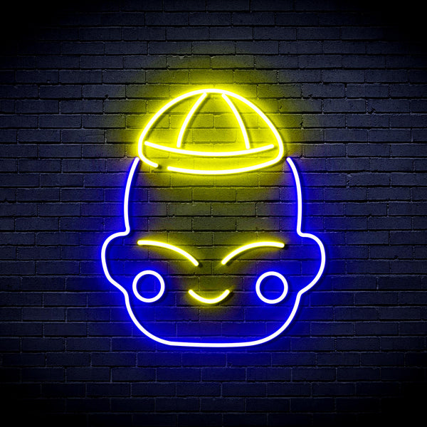 advpro-chinese-new-year-child-boy-ultra-bright-led-neon-sign-fnu0428 - Blue & Yellow