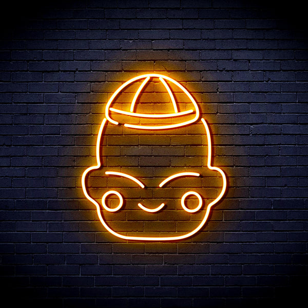 advpro-chinese-new-year-child-boy-ultra-bright-led-neon-sign-fnu0428 - Golden Yellow