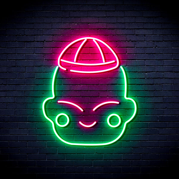 advpro-chinese-new-year-child-boy-ultra-bright-led-neon-sign-fnu0428 - Green & Pink