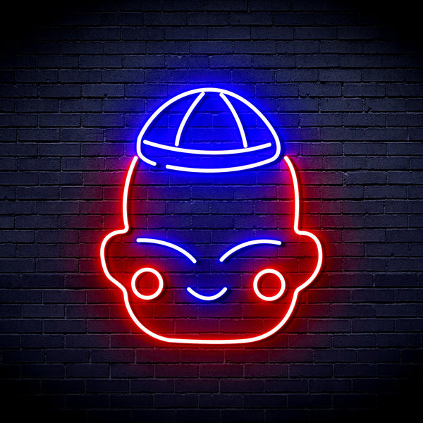 advpro-chinese-new-year-child-boy-ultra-bright-led-neon-sign-fnu0428 - Red & Blue