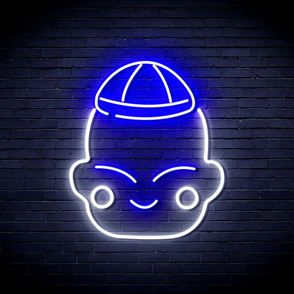 advpro-chinese-new-year-child-boy-ultra-bright-led-neon-sign-fnu0428 - White & Blue