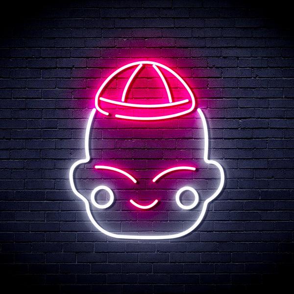 advpro-chinese-new-year-child-boy-ultra-bright-led-neon-sign-fnu0428 - White & Pink
