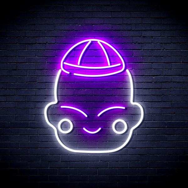 advpro-chinese-new-year-child-boy-ultra-bright-led-neon-sign-fnu0428 - White & Purple