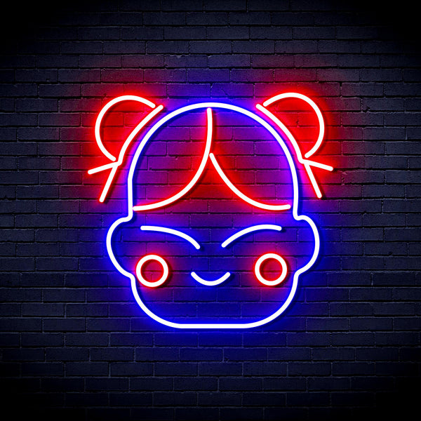 advpro-chinese-new-year-child-girl-ultra-bright-led-neon-sign-fnu0429 - Blue & Red