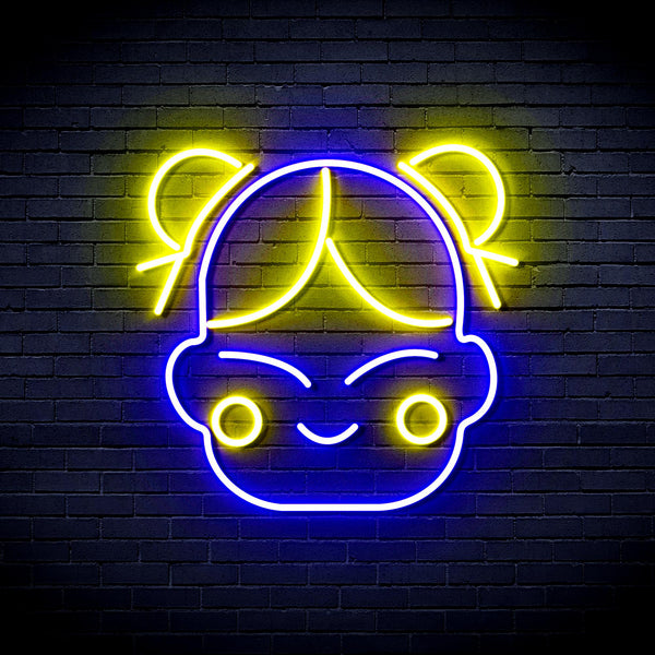 advpro-chinese-new-year-child-girl-ultra-bright-led-neon-sign-fnu0429 - Blue & Yellow
