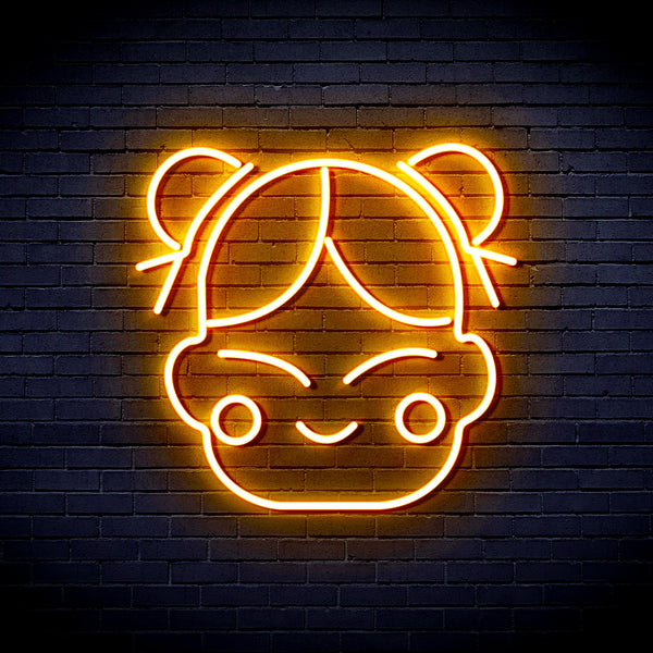 advpro-chinese-new-year-child-girl-ultra-bright-led-neon-sign-fnu0429 - Golden Yellow