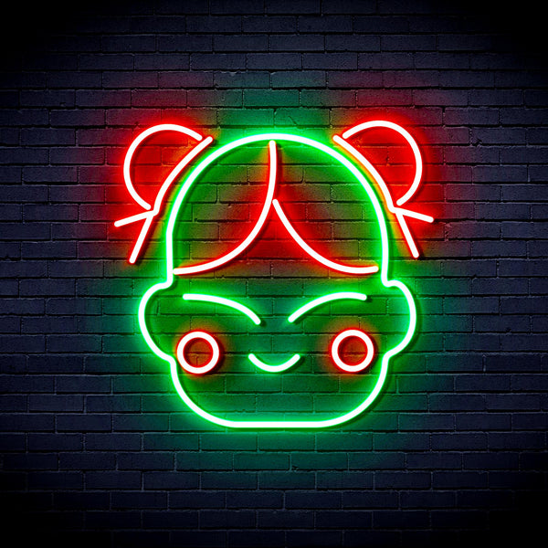 advpro-chinese-new-year-child-girl-ultra-bright-led-neon-sign-fnu0429 - Green & Red