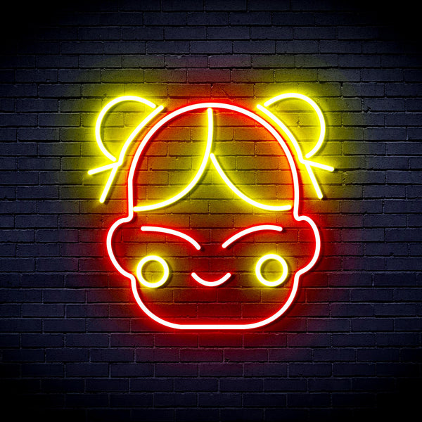 advpro-chinese-new-year-child-girl-ultra-bright-led-neon-sign-fnu0429 - Red & Yellow