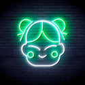 advpro-chinese-new-year-child-girl-ultra-bright-led-neon-sign-fnu0429 - White & Green