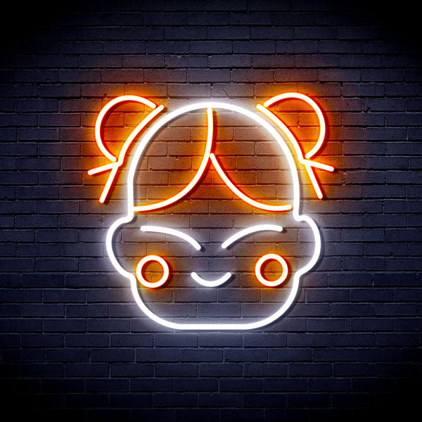 advpro-chinese-new-year-child-girl-ultra-bright-led-neon-sign-fnu0429 - White & Orange