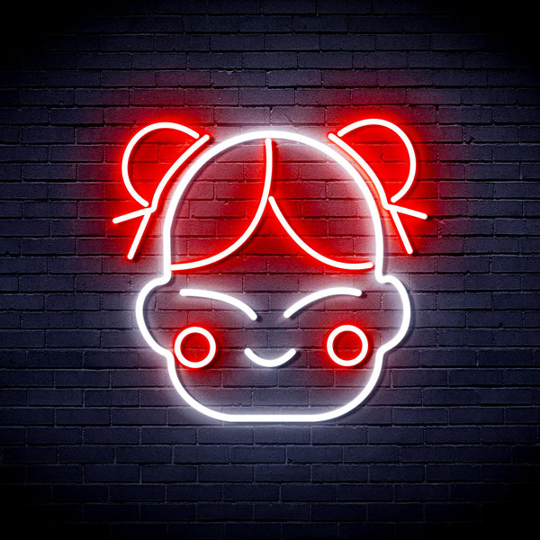 advpro-chinese-new-year-child-girl-ultra-bright-led-neon-sign-fnu0429 - White & Red