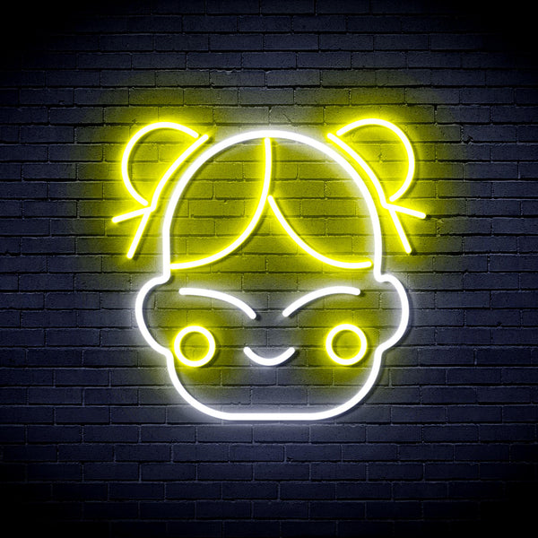 advpro-chinese-new-year-child-girl-ultra-bright-led-neon-sign-fnu0429 - White & Yellow