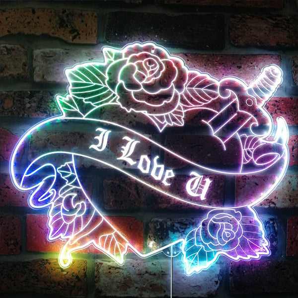 Rose and Knife I Love u Tattoo st06-fnd-i0011-c