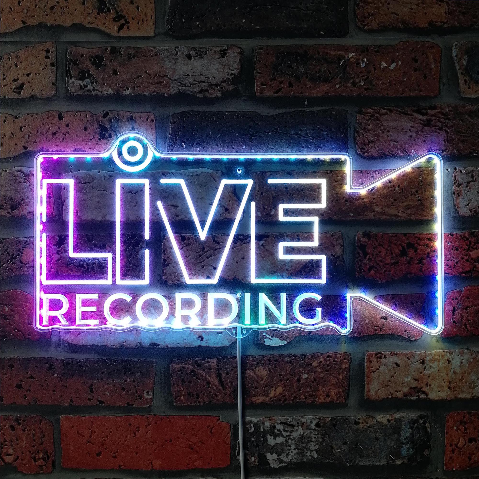 ADVPRO Live Recording On Air RGB Dynamic Glam LED Sign - Cut-to-Edge ...