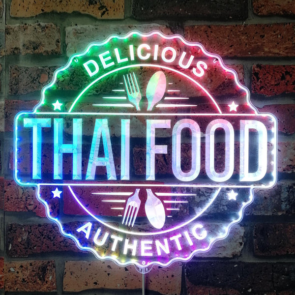 ADVPRO Thai Food Cafe Restaurant Open RGB Dynamic Glam LED Sign st06-fnd-i0277