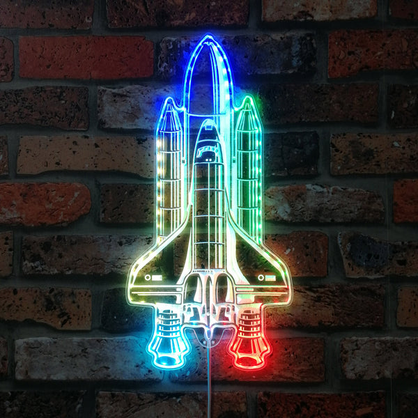 ADVPRO Space Shuttle Rocket Spacecraft RGB Dynamic Glam LED Sign st06-fnd-i0319