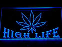 ADVPRO Marijuana Hemp Leaf High Life Bar Bar Beer LED Neon Sign st4-403 - Blue
