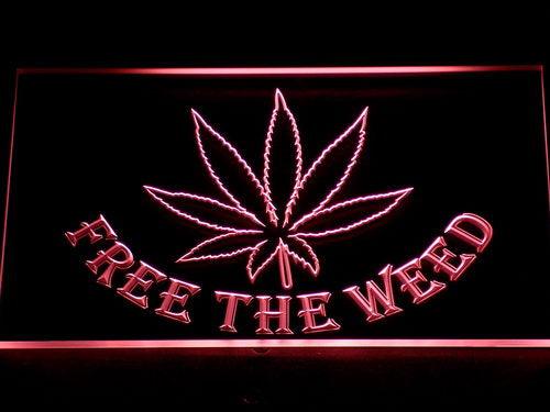 ADVPRO Free The Weed Marijuana High Life Bar Beer LED Neon Sign st4-404 - Red