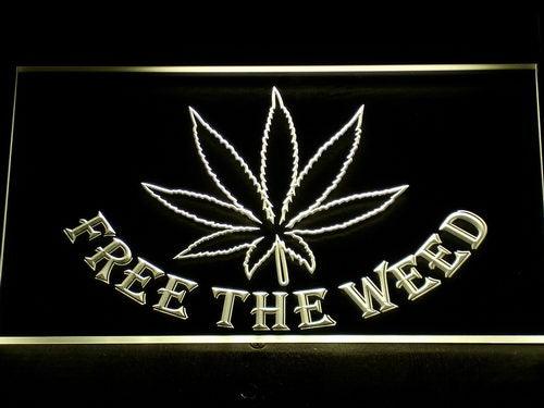 ADVPRO Free The Weed Marijuana High Life Bar Beer LED Neon Sign st4-404 - Yellow
