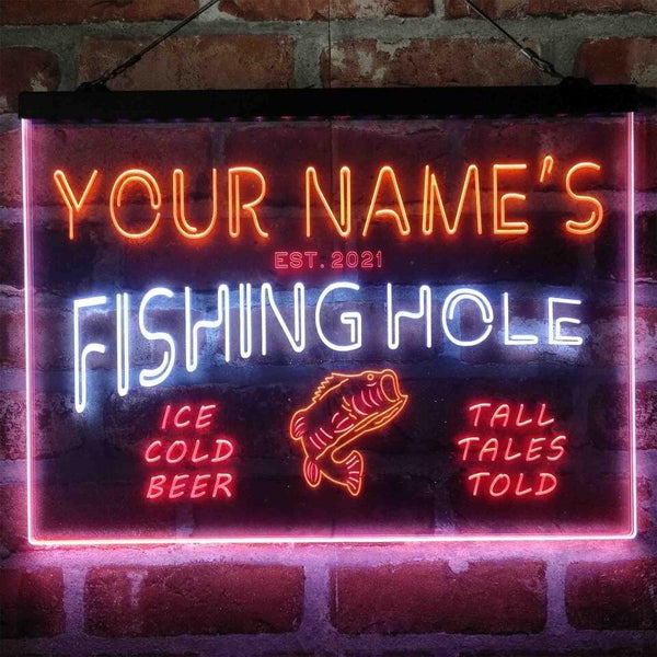 ADVPRO Personalized Fishing Hole Sports Tri-color LED neon sign st9-qx1-tm