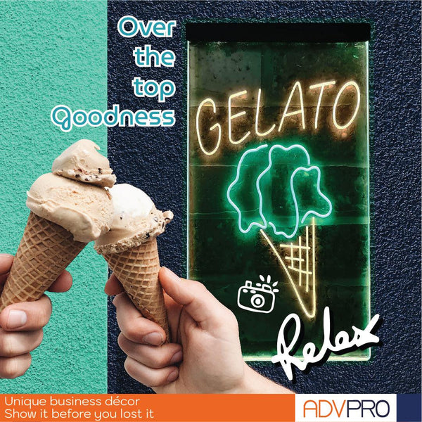 AdvPro - Gelato Ice Cream Shop Dual-color LED Neon Sign st6-i3602 - LED Neon Sign