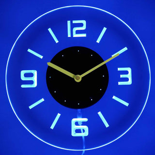 ADVPRO Round Numerals Illuminated Edge Lit Bar Beer Neon Sign Wall Clock with LED Night Light cnc2001 - Blue