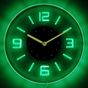 ADVPRO Round Numerals Illuminated Edge Lit Bar Beer Neon Sign Wall Clock with LED Night Light cnc2001 - Green