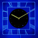 ADVPRO Square Roman Index Illuminated Edge Lit Bar Beer Neon Sign Wall Clock with LED Night Light cnc2002 - Blue