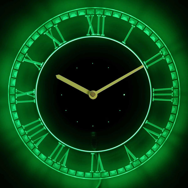 ADVPRO Big Ben Roman Illuminated Edge Lit Bar Beer Neon Sign Wall Clock with LED Night Light cnc2003 - Green