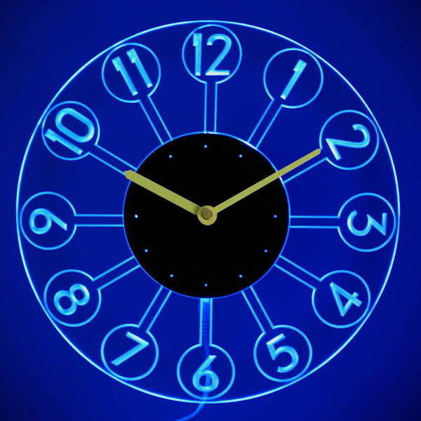 ADVPRO Kids Boy Girl Nursery Room Illuminated Edge Lit Bar Beer Neon Sign Wall Clock with LED Night Light cnc2004 - Blue