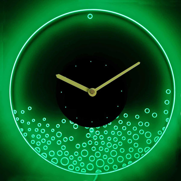 ADVPRO Bubbles Illuminated Edge Lit Bar Beer Neon Sign Wall Clock with LED Night Light cnc2006 - Green