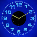 ADVPRO Round Modern Numerals Illuminated Edge Lit Bar Beer Neon Sign Wall Clock with LED Night Light cnc2007 - Blue