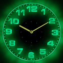 ADVPRO Round Modern Numerals Illuminated Edge Lit Bar Beer Neon Sign Wall Clock with LED Night Light cnc2007 - Green