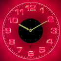 ADVPRO Round Modern Numerals Illuminated Edge Lit Bar Beer Neon Sign Wall Clock with LED Night Light cnc2007 - Red