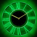 ADVPRO Round Roman Index Illuminated Edge Lit Bar Beer Neon Sign Wall Clock with LED Night Light cnc2009 - Green