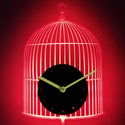 ADVPRO Bird Cage Decoration Illuminated Edge Lit Bar Beer Neon Sign Wall Clock with LED Night Light cnc2010 - Red