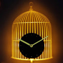 ADVPRO Bird Cage Decoration Illuminated Edge Lit Bar Beer Neon Sign Wall Clock with LED Night Light cnc2010 - Yellow